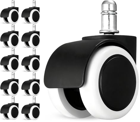 Office Chair Wheels, 10PCS Chair Casters Replacement, 11 mm x 22 mm Universal Rollering Wheels, Chair Castors for Office Chairs Gaming Chair Swivel Chair