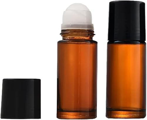 2Pcs Brown 30ml Glass Essential Oil Roller Bottles,Perfume Roller,Refillable Roll on Bottles Container Empty Deodorant Rollerball Beauty and Personal Care Tools for Fragrance Cosmetics Roll on ottles