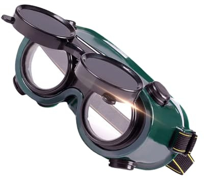 XIAOQENAN Lunettes de protection pour soudage - Design ouvert - Verres incassables en polycarbonate - Pont de nez souple pour un travail précis - Lunettes de soudage résistantes