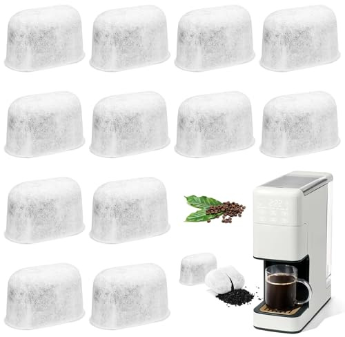 BRTNUP 12 Pcs Water Filter Inserts, Charcoal Water Filter Inserts for Most Coffee Machines – Activated Carbon Filter Replacement for Enhanced Coffee Flavor and Filter Coffees Machine Cafe Accessories