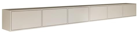 Selsey TV Lowboard Hängend Kaschmir 300 cm Minimalistisches Design mit Push-to-Open 16 mm Laminierte Spanplatten 6 Klappen Platzsparend Ideal für Wohnzimmer Matte Oberfläche Made in Europa