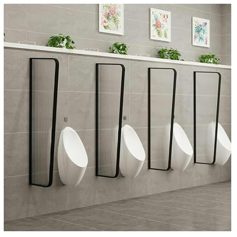 Urinal-Trennwand, Urinal-Trennwand for Herren aus Edelstahl, mehrfarbig, 120 x 40 cm, 1/2/3/4/5 Stk(Black,1PCS)