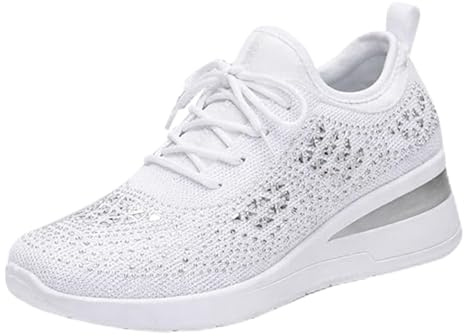 Sommar chic och bekväm kilklack för dam, höga sneakers för kvinnor, breda fotsneakers, unisex sneakers för alla årstider, bekväma joggingskor, tennissko