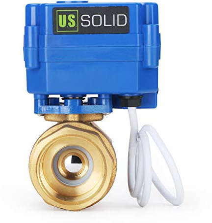 U.S. Solid 1 Messing Motorkugelhahn 2 Wege – 9-24V DC stromlos geschlossen, Standardport, 2 Draht Verpolung