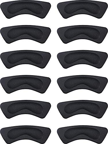 6 Paires Coussinets de Coussin de Talon Poignées à Talon Doublure Auto-Adhésif Semelles de Chaussure Protecteur de Soins des Pieds (Noir)