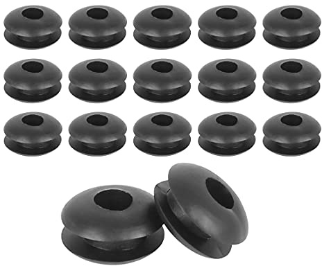 X AUTOHAUX 250 Stücke Gummitüllen Für Auto Kabelschutz Dichtung | Schwarz, Doppelseitig, 4mm Innendurchmesser, 10mm Außendurchmesser, Temperaturbeständig, Abriebfest