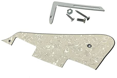 Dopro Aged Pearl LP Gitarren-Pickguard mit Chrom-Halterung für Epiphone Les Paul
