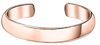 Marlogendo Wunderschöner, klassischer Damenring mit 14 Karat Rotgold vergoldetes 925er Sterlingsilber Band Zehenring verstellbar Midi Ring