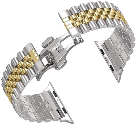 Diruite für Apple Watch 49mm 46mm 45mm 44mm 42mm(Series 3/2/1) Armband,Edelstahl Armbänder Mit Doppelt Faltschließe Ersatzarmband für Apple Watch Ultra 3 2 1/Series 11/10/9/8/7/6/5/4/3/2/1/SE 3 2 1