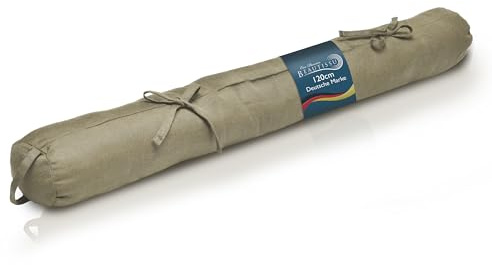 Beautissu Zugluftstopper 120cm Türluftstopper mit Tragegriff | 120x10cm in Taupe Haustür Kältestopper Durchzugstopper Türwindfänger Türdichtung Türen Fenster Türrolle Viento