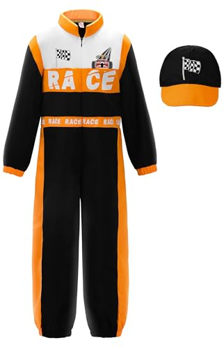 ReliBeauty Déguisement Pilote de Course Enfant Garçon et Fille Carnaval 11-12ans, 150