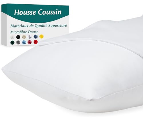 Flowen Fundas Almohada 70x40 de Microfibra Juego de 2 Fundas Cojin para Cama con Cremallera Invisible Tejido Suave y Lavable Antiácaros Transpirable Hipoalergénico Decorativas para Sofà y Silla