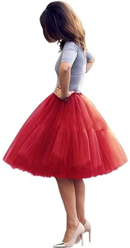 AromaHua Enagua de tutú Ballet Bubble Faldas de Carnaval Cancan tutú 5 Capas de Tul Faldas de tutú para Disfraces Faldas de tutú Mujeres 50s Retro Rockabilly Carnival Party Enaguas Faldas
