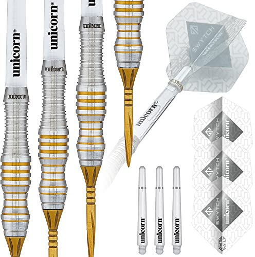 Unicorn Steeltip Dartpfeile Set | Swytch | 80% natürliches Wolfram Barrels mit