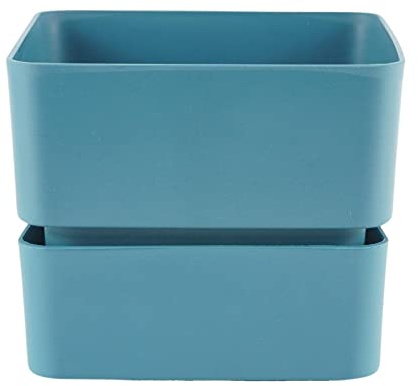ECOMACETAS FLOWERPOT STORE Macetas Pequeñas Cuadradas de Plástico. Maceta Suculentas, Mini Macetas, con Plato Incluido. (1, 12 cm)