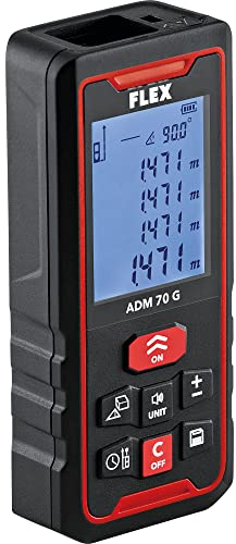 Flex Laserentfernungsmesser ADM 70 G (Arbeitsbereich 0,05-70 m, Genauigkeit ± 3 mm, Lasermessgerät mit Akku, grüne Laseriode) 518956