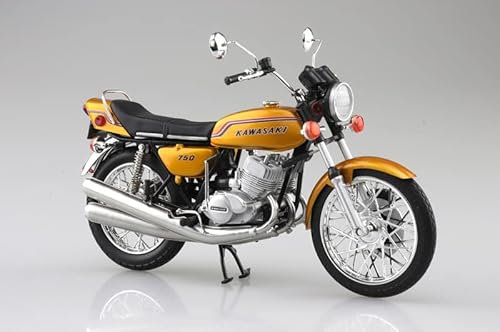 FloZ Per AOSHIMA per Kawasaki 750SS per MACH IV Moto Oro 1/12 Camion Modello Pre-Costruito