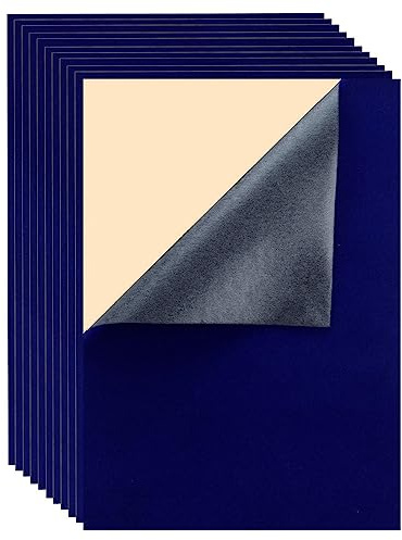 Mesheshe 10 Stück selbstklebender Filz, DIY selbstklebender Stoff für Kunst und Handwerk, zum Abziehen und Aufkleben, Filz für Schublade/Schmuckschatulle, A4-Größe (21,1 x 30 cm, blau)