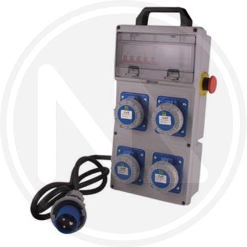 QUADRO ELETTRICO PORTATILE 4 PRESE + PULSANTE EMERGENZA