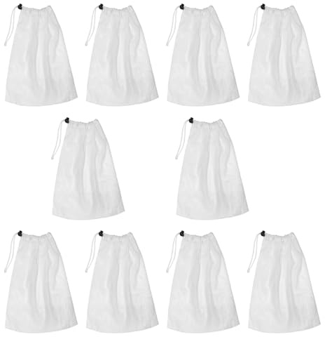 10 Bolsas colectoras de Recambio, Bolsa de Malla de Limpieza, con cordón, para aspiradora de Piscina, para atrapar Hojas y Suciedad pequeña