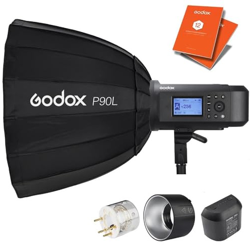 GODOX AD600 Pro TTL HSS Portable Studio Outdoor Flash | 2.4 Wireless System 1/8000s Lithium-ion Battery | Bowens S-Fit + 12 Month Extended Warranty Card (3 Yrs) Portrait Sports Outdoor | Softbox Kit
