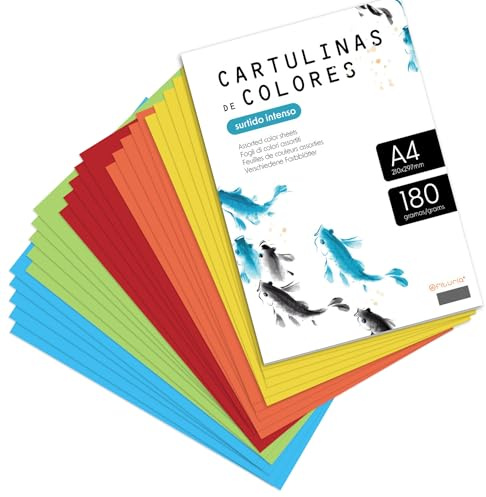 m-Office Lot de 25 feuilles de papier de couleur pastel pour travaux manuels, impression de documents et designs créatifs - Feuilles A4 · m-Office (x25, assortiment intensif)