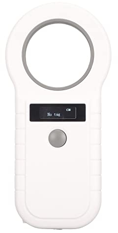 Jiawu Leser für HAUSTIERMARKEN, Wiedenerafladbarer Tragbarer Handscanner MIT OLED-Display, Unerstein-Emid Fdx-B-, 128 DATENSPEICHER, für VERSTUTZT (White)