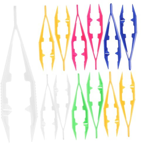 KONTONTY 20 Pinzette in Plastica Sicure Per Bambini Pinzette Artigianali Per Perline Fai Da Te Strumenti Per Creazione Di Gioielli