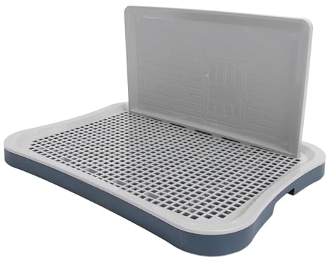 HEEPDD Hundetöpfchen-Toilette mit Abnehmbarer Spritzwand, für den Innenbereich, Netz-Trainingstoilette für Hunde, Tragbare Trainings-PIPI-Pads-Halterung, Hundetoilette mit PIPI-Wand für