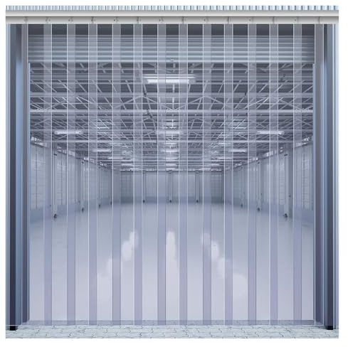 Qulamrdk Tenda a Strisce in Plastica, Tende per Porta Garage Tende Verticali Striscia per Porte in Plastica Liscia a Spessore 1.3mm per Magazzino Congelatore(1.05x2.5m)