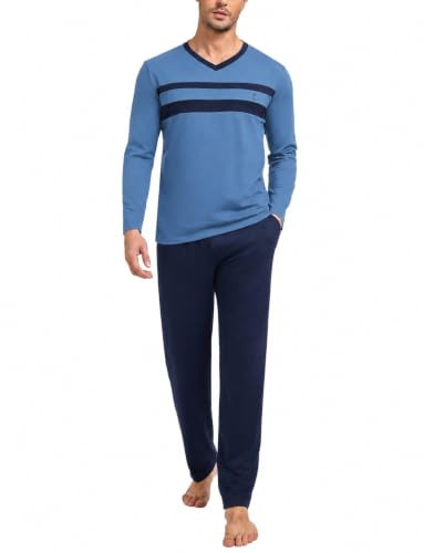 Nieery Ensemble Pyjama Homme Coton Manches Longues