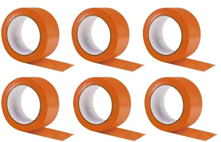 SHOP-STORY X6 Ruban adhésif de chantier multi usage, masquage réparation - PVC orange - 33 m x 50 mm