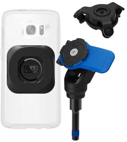 Quad Lock Motorcycle Handlebar Clamp Bolt Phone Mount Kit with Vibration Dampener and MAG Universal Adaptor