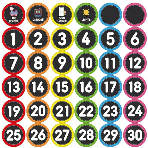 36 Pezzi Numeri Adesivi, Adesivi Rotondi con Numeri da 1 a 30 e Altri Adesivi per l'ufficio, lo studio, la casa e il bagno