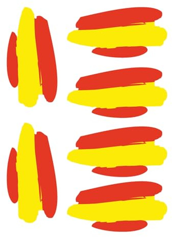 Promo-Shop Aufkleber Spanien, 6 Stück, Format DTF, robust, für Helm, Motorrad, Auto, Aufkleber, spanische Flagge, in Spanien hergestellt, Größe 7,5 x 3,5 cm