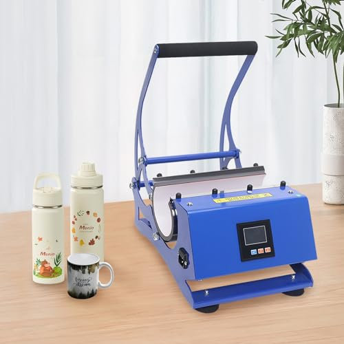 6 in 1 Tassenpresse, 600W 0-200℃ Heisspresse mit 6 Backuntersetzern, Multifunktionale Tassenpresse DIY Bedrucken