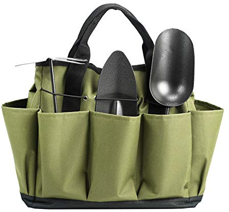 YIWEOG Borsa portaoggetti Borsa da giardinaggio con 8 tasche Kit di attrezzi da giardinaggio Organizer Borsa porta attrezzi da giardino Borsa da giardino