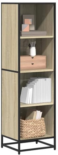 qohoio Bücherregal Regal Wohnzimmer Bookshelf BüCherschrank Book Shelf Regale Sonoma-Eiche 40x35x139 cm Holzwerkstoff