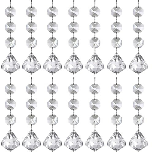 UCLEVER Lot de 30 pendentifs Attrape-Soleil en Cristal - 26 mm - en Forme de Goutte - Lustre Attrape-lumière - Cristal - Prismes pour fenêtre, Maison, Jardin, Carillon éolien (30, Diamants)