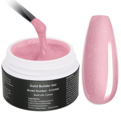 LOPHE Gel nagelbyggare, 15 ml Professional Builder nagellack, innehåller fin glans, reparation av bruten spik UV/LED-gel, för förlängningar och modellering (lila glans)