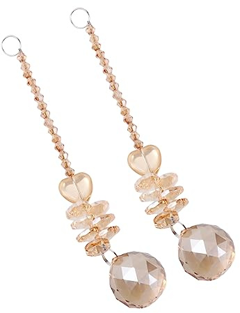 Toyvian 2pièces Cristaux De Lustre Cristaux De Rideau Suspendu Fenêtre Suspension Pendentif Chakra Boule à Facettes Arcs-Ciel Décoration pour Plafond