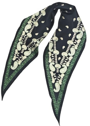 GIMIRO Satin Schal 120cm x 36cm Rhombus Bunte Schals Floral Band Mode Zubehör für Hüte, Blazer, Blusen, Kleider, Röcke, Taillenbänder, Krawatten