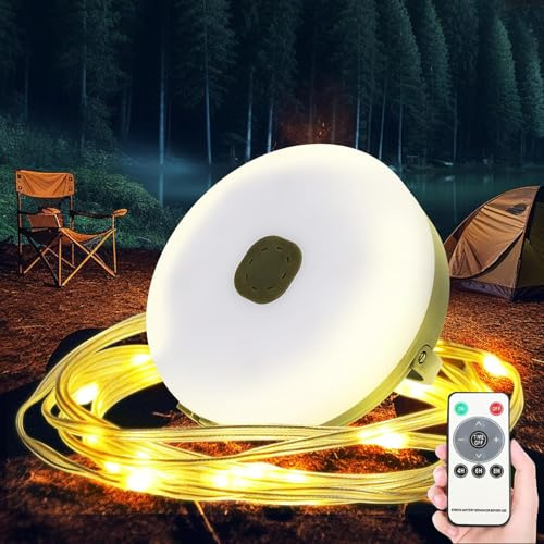 AONAT Catena Luminosa Esterno Solare 10M, Solare Stringa di Luce da Campeggio 2 in 1, 100 Leds Catena Luminosa da Campeggio, 8 Modalità di Illuminazione, Ricaricabile USB, IP65 Impermeabile