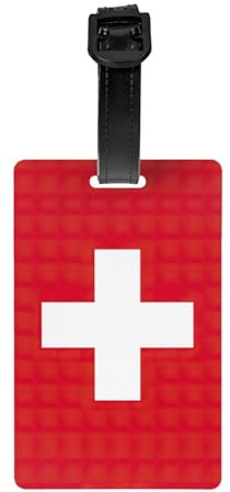 Gepäckanhänger mit Schweizer Flagge, Koffer, Zubehör, Datenschutz, Ausweis, Namensschilder, Taschen, Zubehör