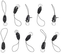 10Pcs/lot Black Detachable Buckle Mobile Phone Accessories Pendant Buckle Small Sling Anti-Lost Lanyard Cords Hanging Head Keychains Hooks