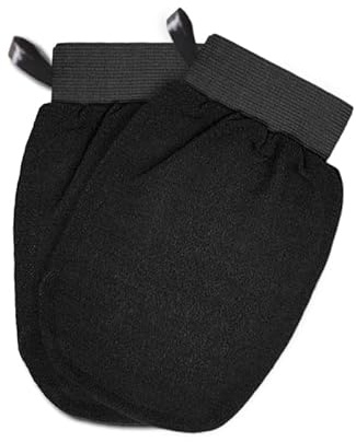 XFSRG 2 Stück Peeling Handschuhe Körper Massage Handschuh Aus Hochwertigem Polyester Für Hamam Badehandschuhe(Schwarz)