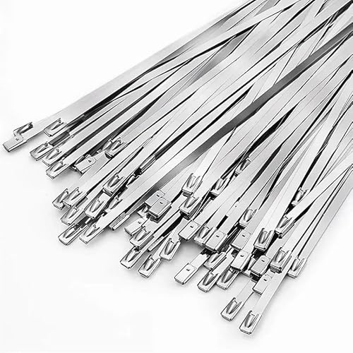 Fascette metalliche, Fascetta stringicavo autobloccante in acciaio inossidabile Ca, resistente, multifunzione, metallo, 100 pezzi(4.6 * 200mm)