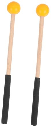 1 Paar Holz Gummi Marimbaschlägel für Schlaginstrumente, Gelb | Marimba und Perkussionsinstrumente, für Kinder, mit Glatter Oberfläche und Ausgewogener Gewichtsverteilung