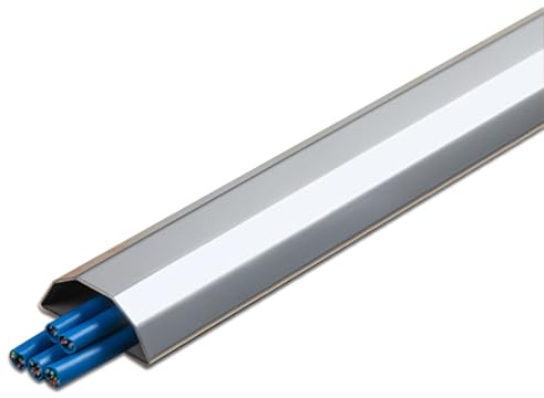 Passacavi Pavimento in ​​acciaio Inossidabile per Pavimento/Parete, Prevengono Gli Inciampi, Canalina Calpestabile con Nastro Adesivo per Casa, Ufficio e Magazzino(White)