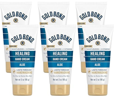 Gold Bond Healing Hand Cream, 3 oz., With Aloe, Moisture That Lasts Through Handwashing, Pack of 6